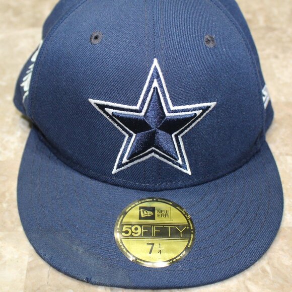 Dallas Cowboys NFL Hat New Era 59FIFTY 7 1/4 Fitted Navy Blue Star - Picture 2 of 9